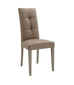 Sedia Harold Bottone In Legno Imbottita In Ecopelle Invecchiata