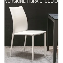 Sedia Imbottita Amy, Interamente Rivestita In Ecopelle O Fibra Di Cuoio