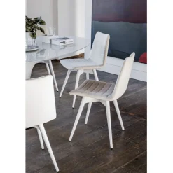 Sedia Imbottita Con Gambe Legno