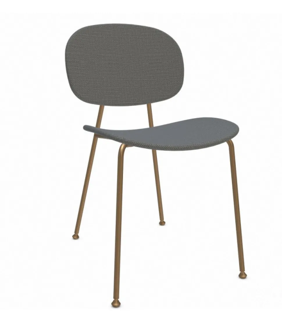 Sedia Imbottita Con Struttura In Acciaio Colorato