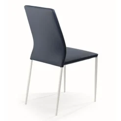 Sedia Imbottita Kendra,Rivestita In Ecopelle Con Gambe In Metallo