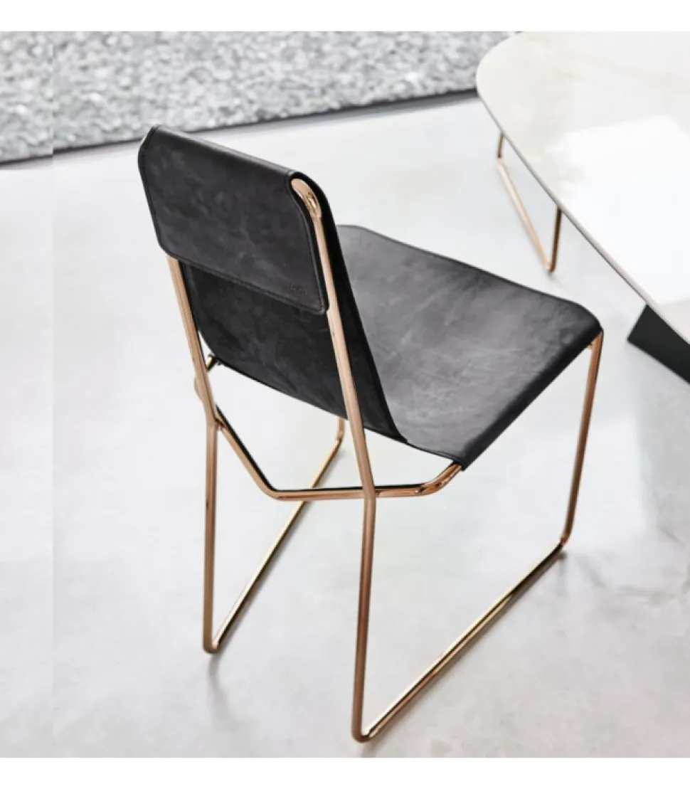 Sedia In Cuoio Pregiato