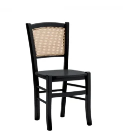 Sedia In Legno Con Schienale In Paglia Di Vienna