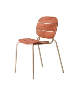 Sedia In Legno Si-Si Di Scab, Schienale E Seduta In Legno Trattato Per L'Esterno, Struttura In Acciaio Zincato E Verniciato.