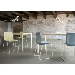 Sedia Kanvas St Struttura A Slitta Cromata O Verniciata