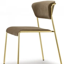 Sedia Lisa Di Scab, Scocca Imbottita E Rivestita E Telaio In Acciaio Cromato O Verniciato.