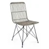 Sedia Lucilla Kibu Grigio Struttura In Rattan