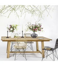 Sedia Lucilla Kibu Grigio Struttura In Rattan