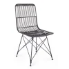 Sedia Lucilla Kibu Nero Struttura In Rattan