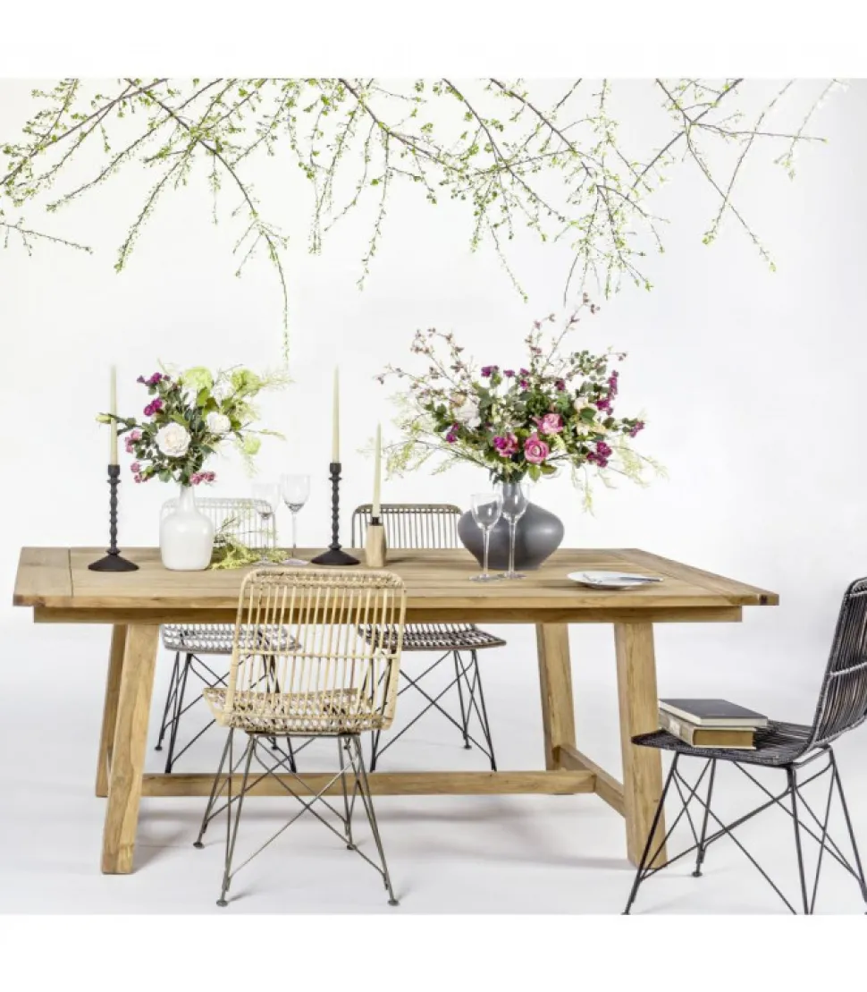 Sedia Lucilla Kibu Nero Struttura In Rattan