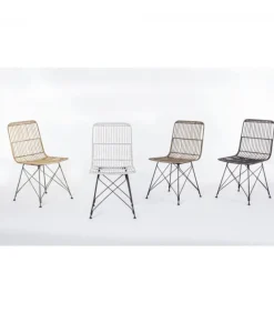 Sedia Lucilla Kibu Nero Struttura In Rattan