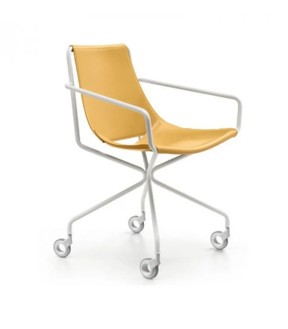 Sedia Metallo E Cuoio Apelle D