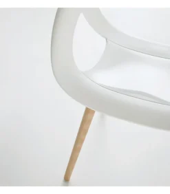 Sedia Moema Bl Con Gambe In Legno Di Faggio.