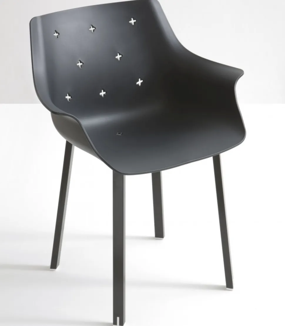 Sedia More Con Struttura In Metallo A 4 Gambe.