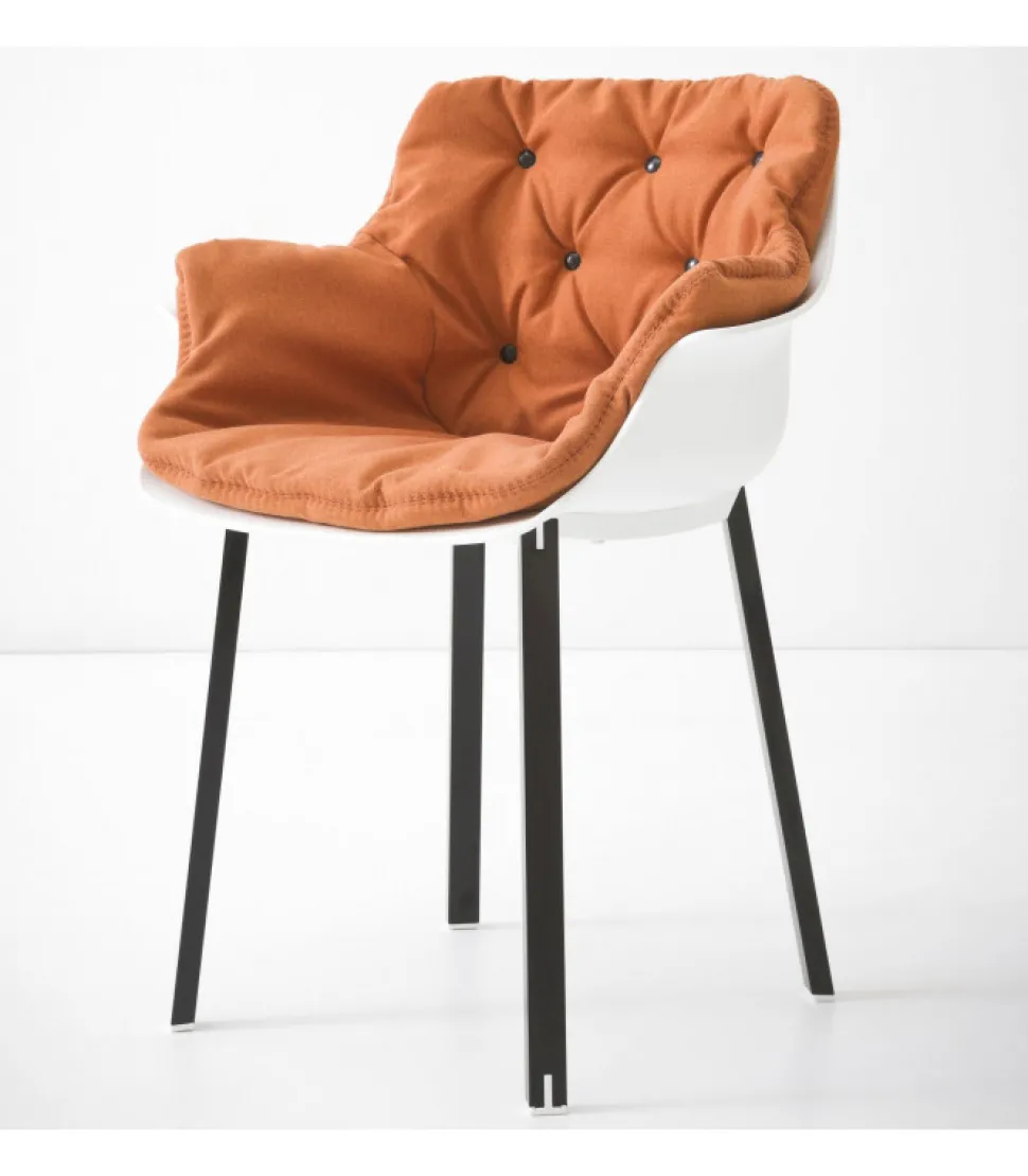 Sedia More Con Struttura In Metallo A 4 Gambe.