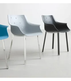 Sedia More Con Struttura In Metallo A 4 Gambe.