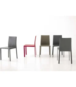 Sedia Paola Interamente Rivestita In Cuoio Rigenerato