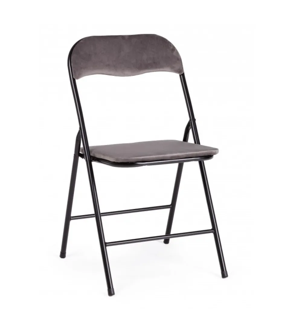Sedia Piegh. Amal Velluto Grigio