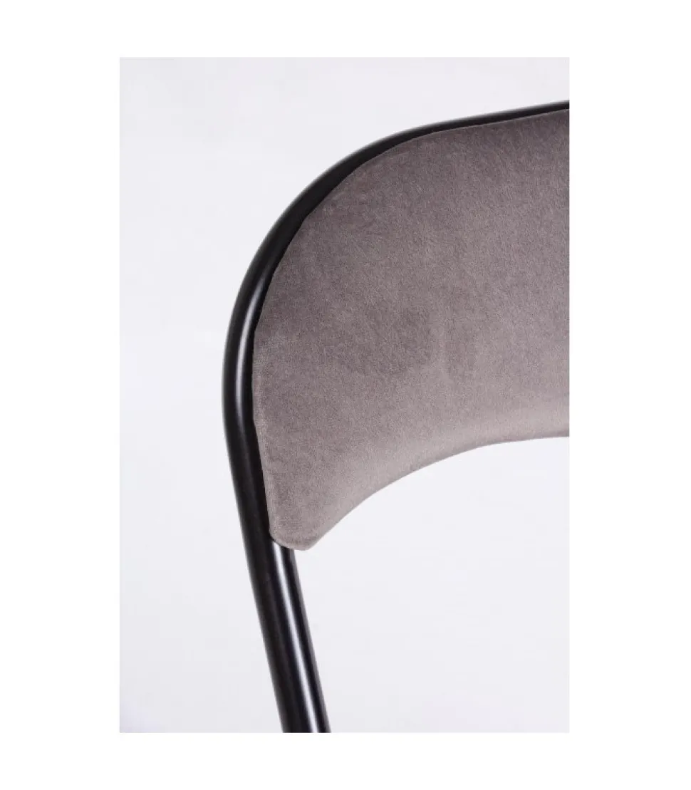 Sedia Piegh. Amal Velluto Grigio