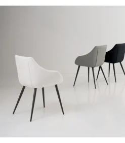 Sedia Rosy Con Seduta In Ecopelle.