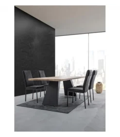 Sedia Sofie Pu Antracite Struttura In Acciaio E Compensato. Imbottitura In Schiuma Poliuretanica