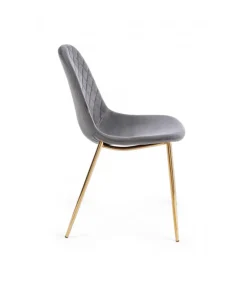 Sedia Terry Velluto Grigio Scuro