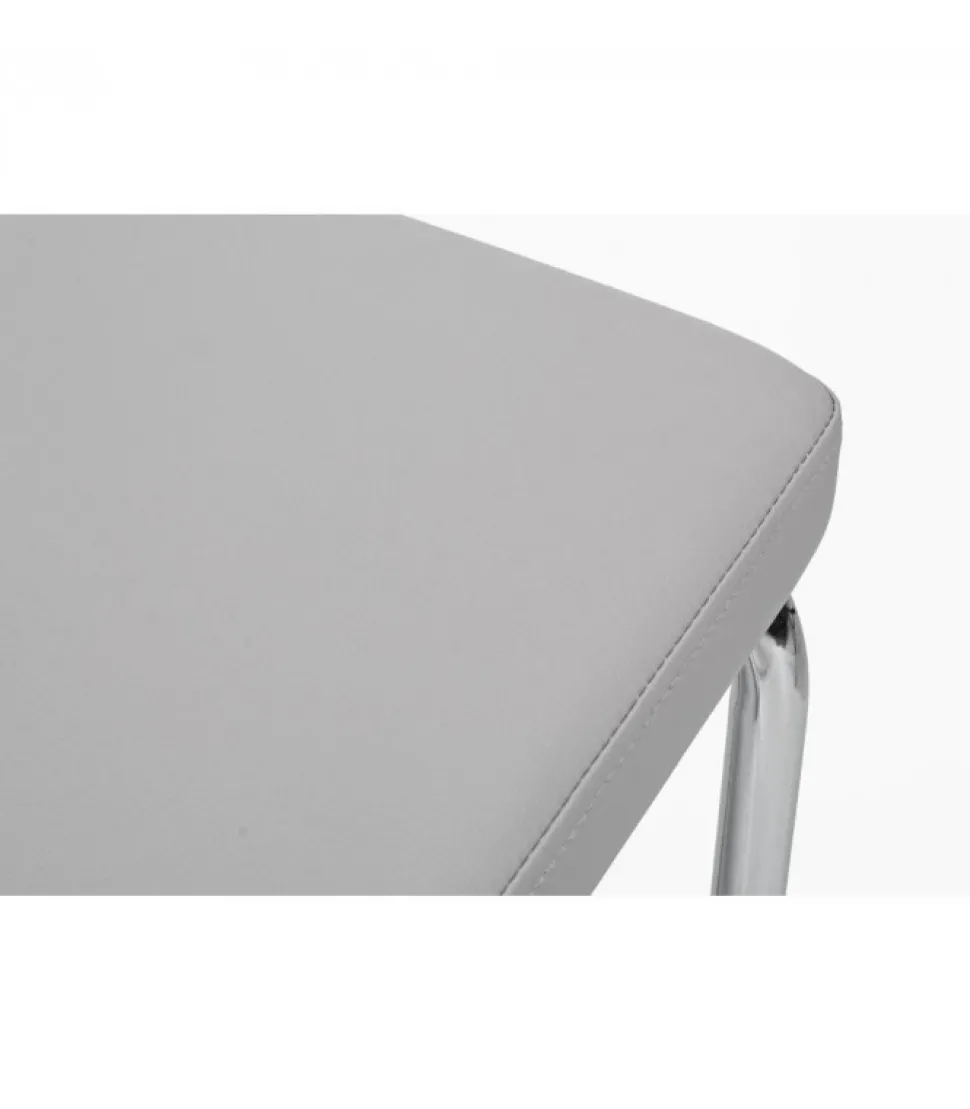 Sedia Thelma Grigio Chiaro Struttura In Acciaio. Imbottitura In Schiuma Poliuretanica