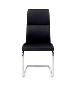 Sedia Thelma Nero Struttura In Acciaio. Imbottitura In Schiuma Poliuretanica