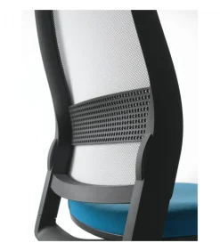 Sedia Ufficio Imbottita Con Schienale In Rete Regolabile, Stile Moderno, Made In Italy