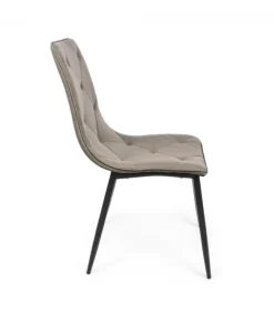 Sedia Victor Pu Tan Struttura In Acciaio. Imbottitura In Schiuma Poliuretanica