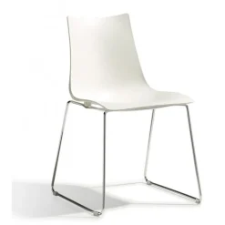 Sedia Zebra 2618 Di Scab, Con Gambe A Slitta In Acciaio E Monoscocca In Tecnopolimero. Made In Italy.