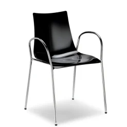 Sedia Zebra 2616 Di Scab, La Scocca E In Tecnopolimero (Disponibile Anche Ignifugo), Il Telaio In Acciaio (Cromato O Antracite).