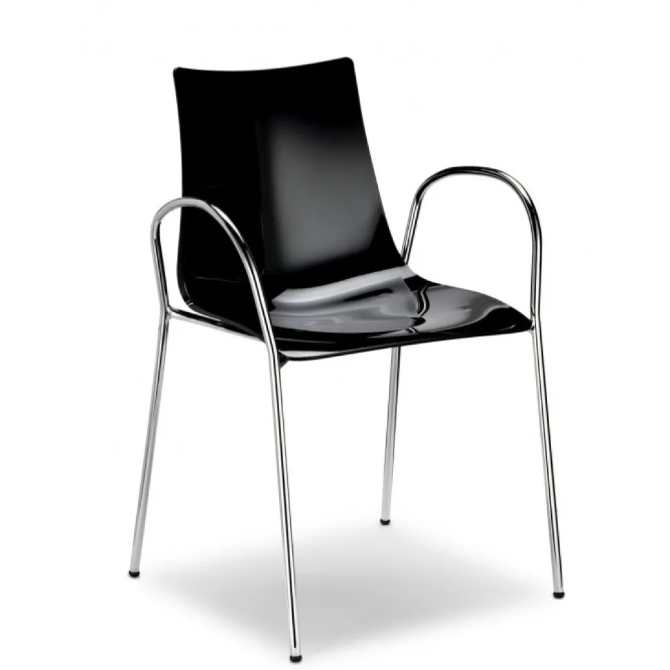 Sedia Zebra 2616 Di Scab, La Scocca E In Tecnopolimero (Disponibile Anche Ignifugo), Il Telaio In Acciaio (Cromato O Antracite).