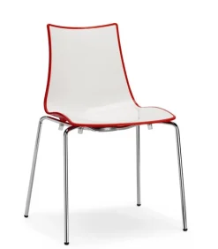 Sedia Zebra Di Scab, La Versione Con Telaio Cromato E Solo Per Indoor, Con Telaio Verniciato Anche Per Outdoor.