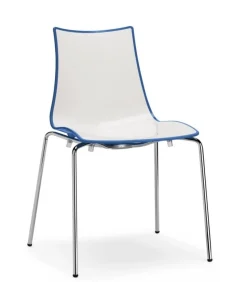 Sedia Zebra Di Scab, La Versione Con Telaio Cromato E Solo Per Indoor, Con Telaio Verniciato Anche Per Outdoor.