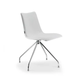 Sedia Zebra Pop Di Scab, Con Scocca Girevole Imbottita E Rivestita, E Gambe In Acciaio Cromato O Verniciato.