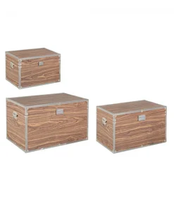 Set3 Bauli Elegance Marrone Struttura In Mdf Impiallacciato Legno