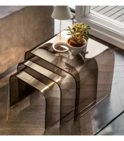 Set Di Tavolini Anemone X3, Made In Italy.