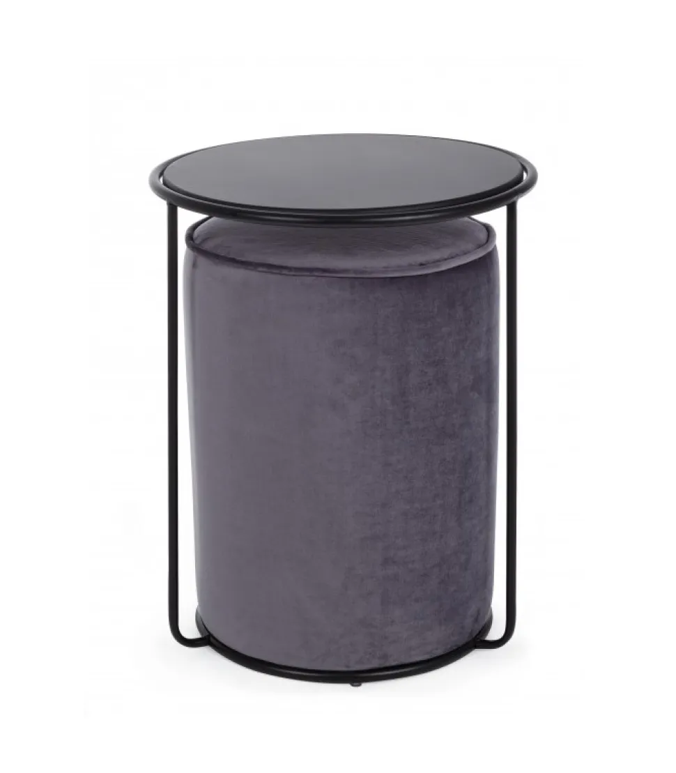 Set2 Tavolino-Pouf Annika Grigio Scuro