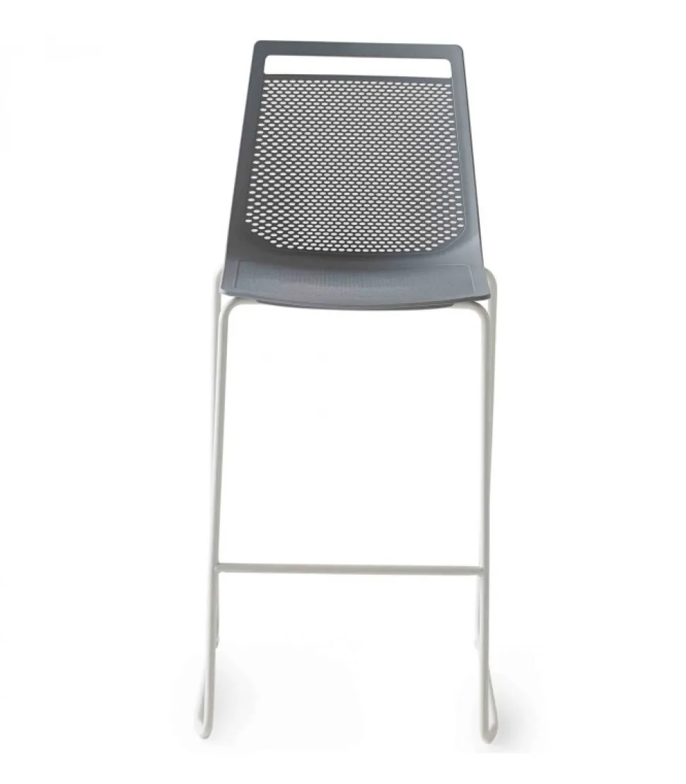 Sgabello Akami St Con Struttura A Slitta In Metallo.