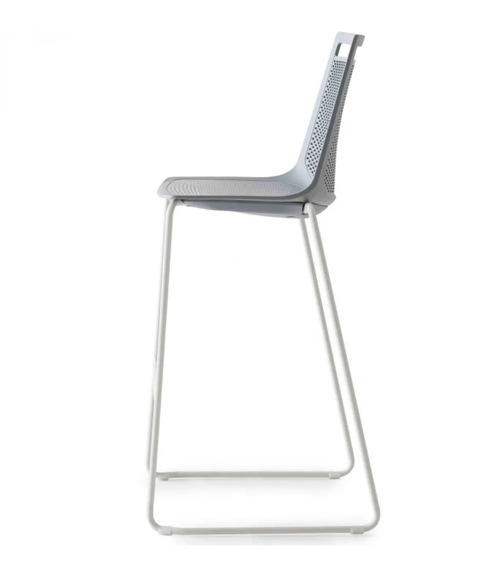 Sgabello Akami St Con Struttura A Slitta In Metallo.