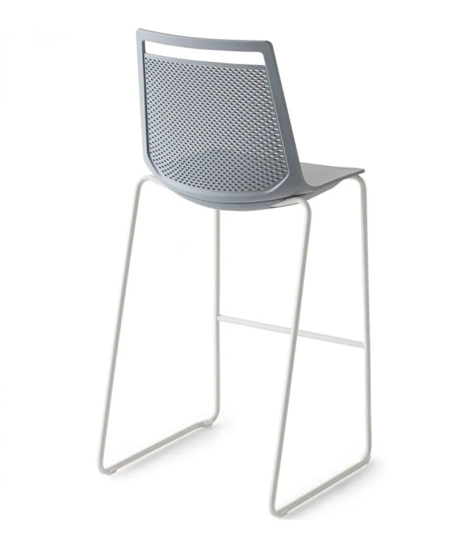 Sgabello Akami St Con Struttura A Slitta In Metallo.