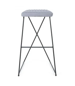 Sgabello Bar Kinsley Velluto Grigio