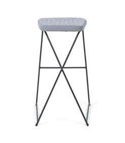 Sgabello Bar Kinsley Velluto Grigio