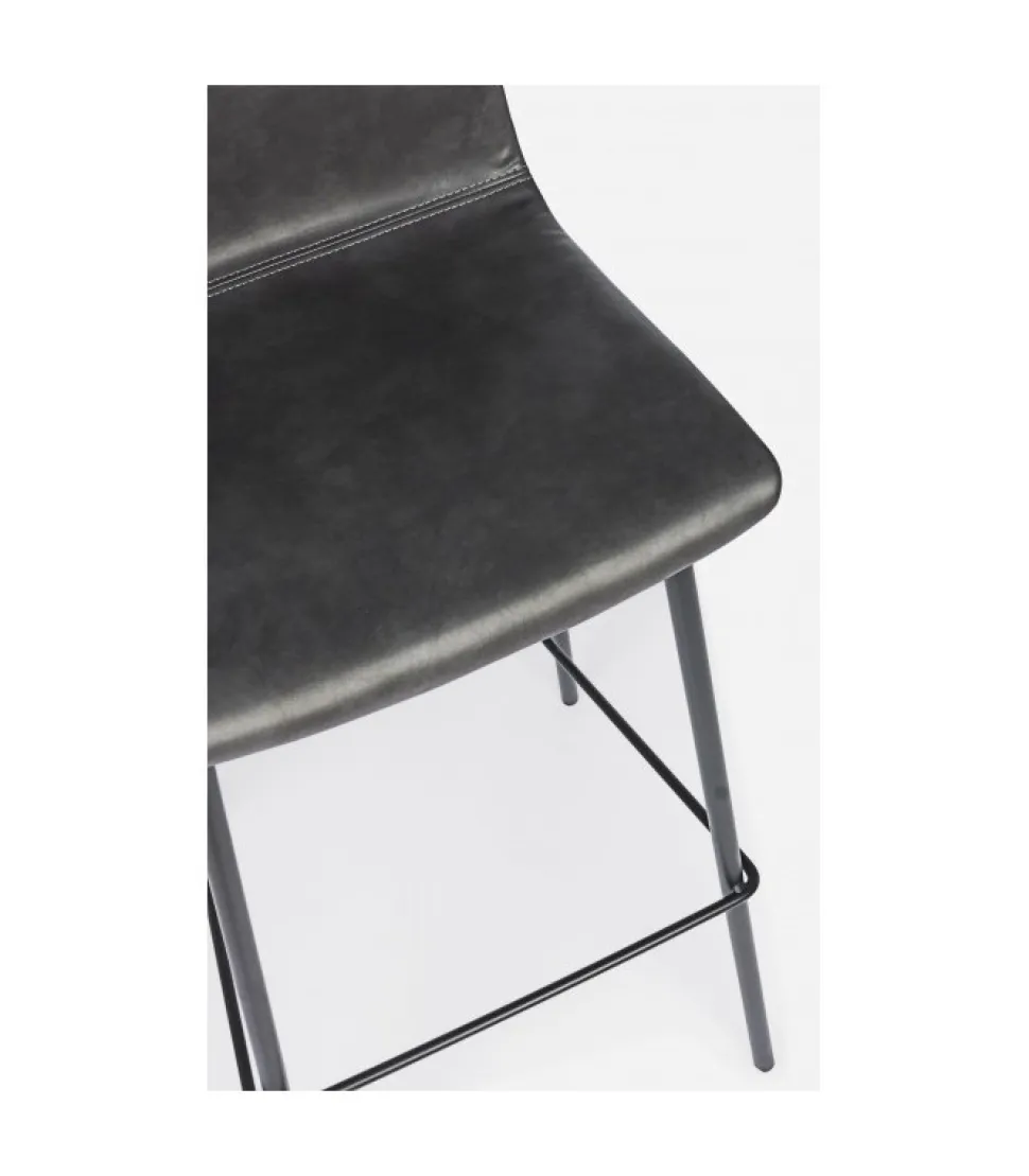 Sgabello Bar Kyra Pu Antracite Vintage
