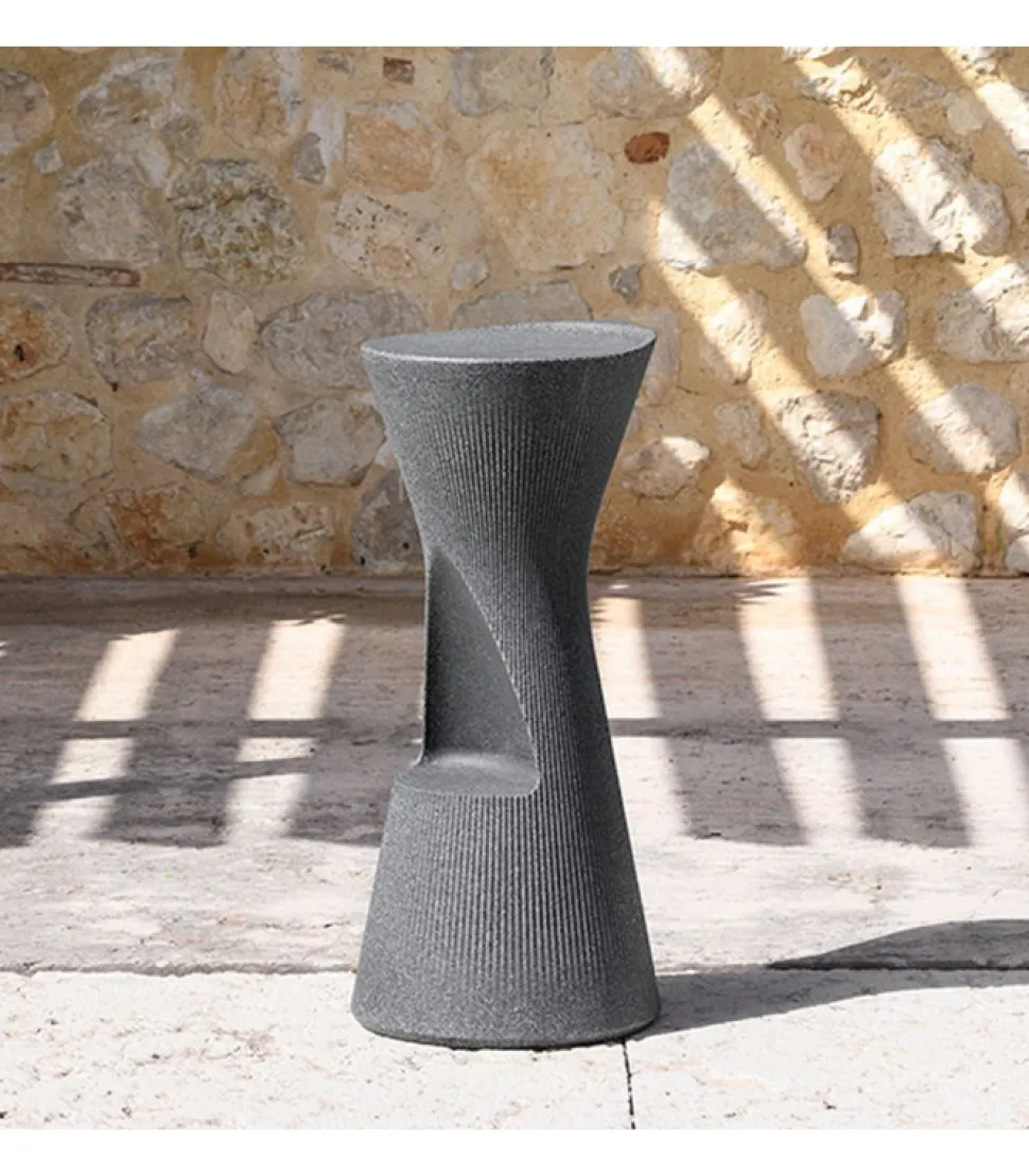 Sgabello Da Giardino In Polietilene, Accessoriabile Di Luce A Led E Kit Di Fissaggio.