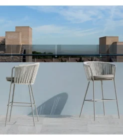 Sgabello Daisy Rope Sg, Con Struttura In Metallo Verniciato.