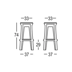 Sgabello Frozen Square, Realizzato In Italia In Polietilene Per Outdoor Da Plust.
