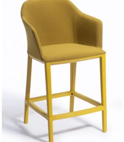 Sgabello Manaa St Con Seduta Imbottita E Rivestita.