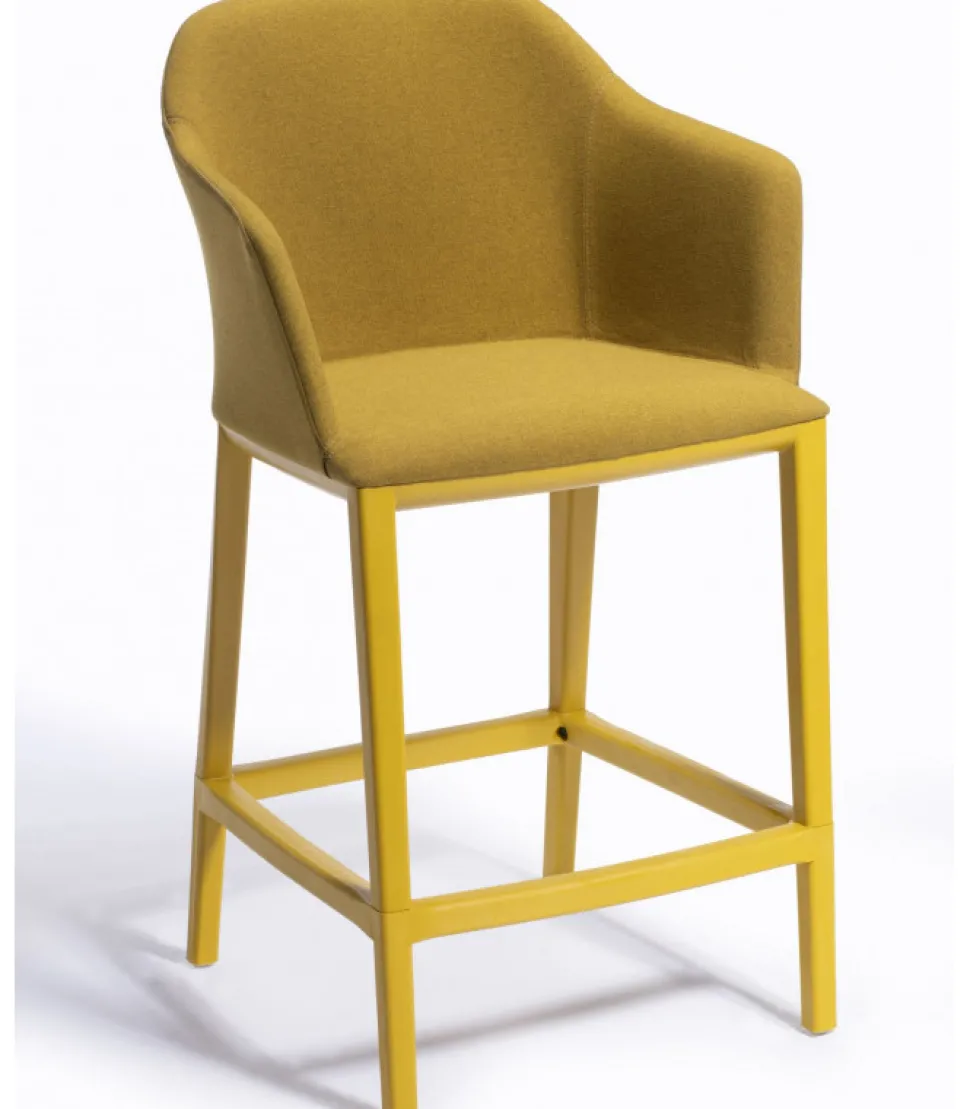 Sgabello Manaa St Con Seduta Imbottita E Rivestita.